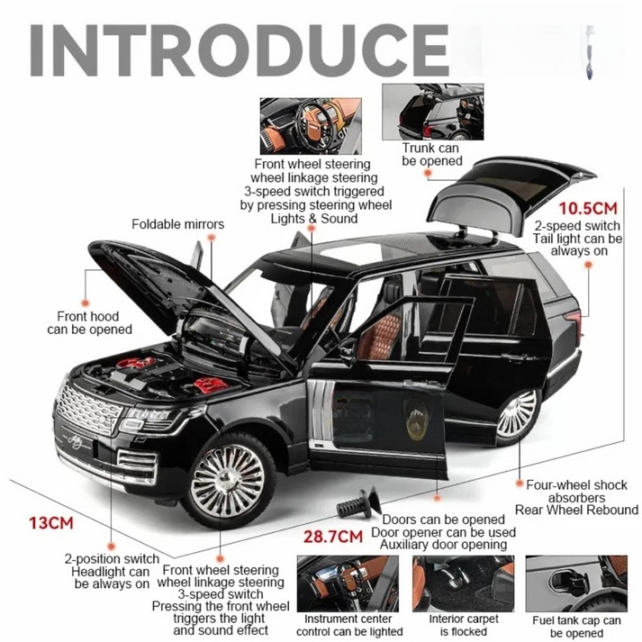 Range Rover 1:18 diecast scale model car collectible | Assorted Colors