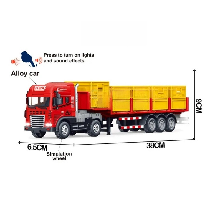TOYS 1:24 Scale Diecast Truck and Trailer Set