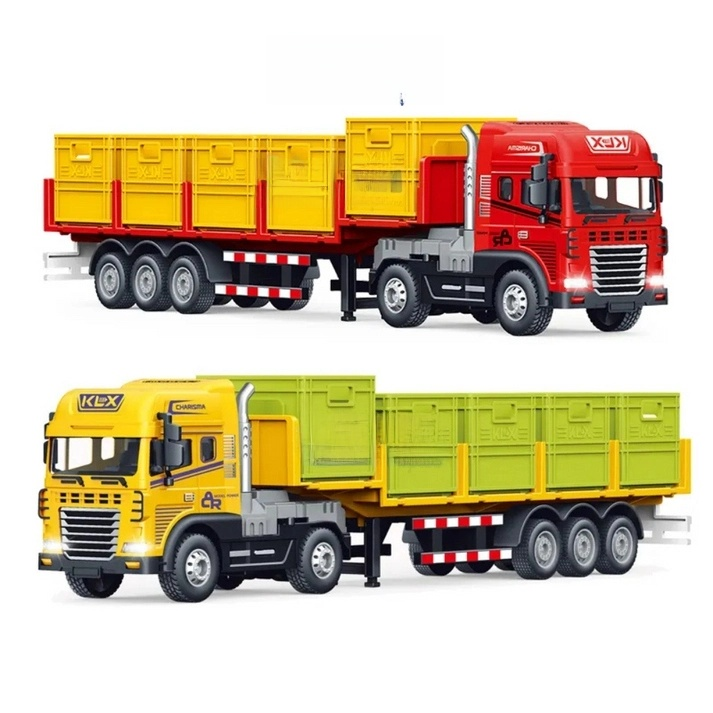 TOYS 1:24 Scale Diecast Truck and Trailer Set
