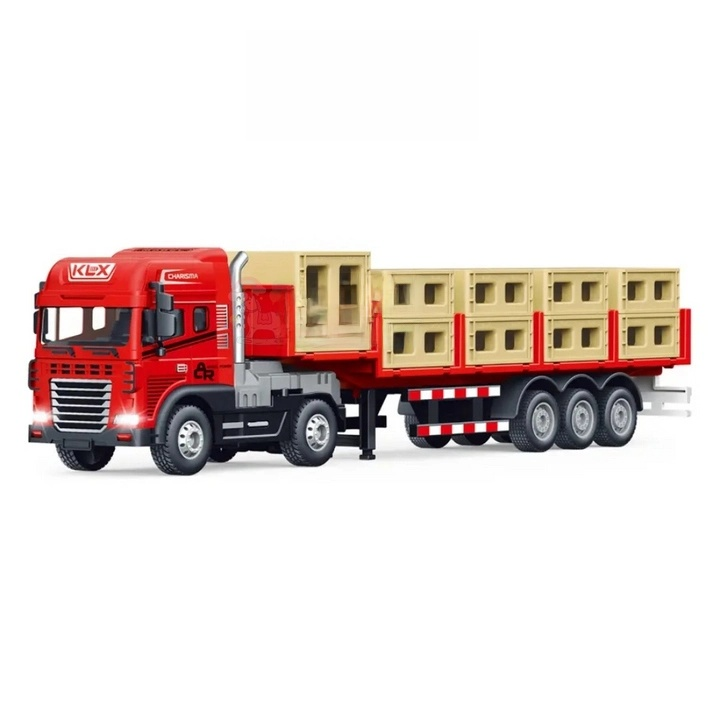 TOYS 1:24 Scale Diecast Truck and Trailer Set