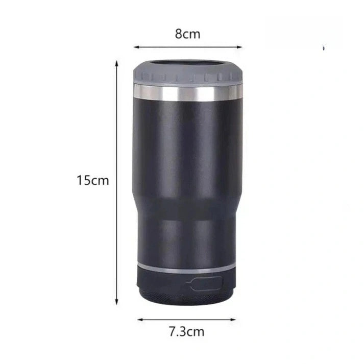 4 IN 1 14OZ STAINLESS STEEL VACUUM INSULATED DRINKING CUP BEER KEEP COLD MUG BLUETOOTH WIRELESS SPEAKER TUMBLER MUSIC COFFEE MUG