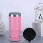 4 IN 1 14OZ STAINLESS STEEL VACUUM INSULATED DRINKING CUP BEER KEEP COLD MUG BLUETOOTH WIRELESS SPEAKER TUMBLER MUSIC COFFEE MUG