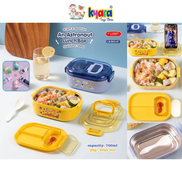 CONTACT Cart Skip to product information   Astronauts Themed Lunch Box : 700ml Capacity with Mobile Holder