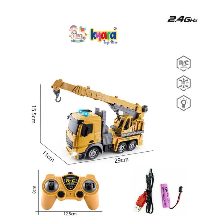 Remote Control Crane Truck Toy – 7 Channel 1:24 RC Construction Vehicle