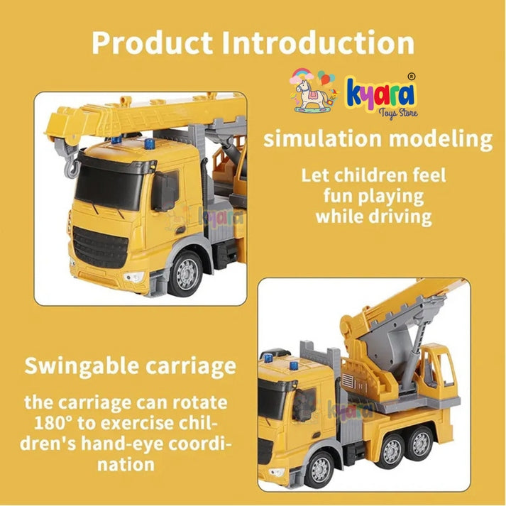 Remote Control Crane Truck Toy – 7 Channel 1:24 RC Construction Vehicle