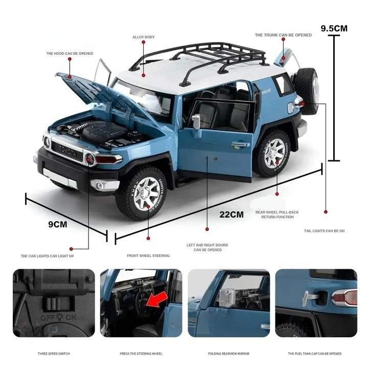 Toyota Fj Cruiser 1:24 Diecast Scale Model Car
