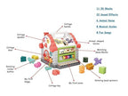 Musical Baby House With Shape Sorters,Musical Piano,Counting Beads,Blocks Activity Cube