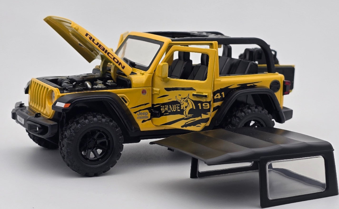 Jeep Wrangler Rubicon 3 Door 1:32 Removable Top diecast scale model car collectible