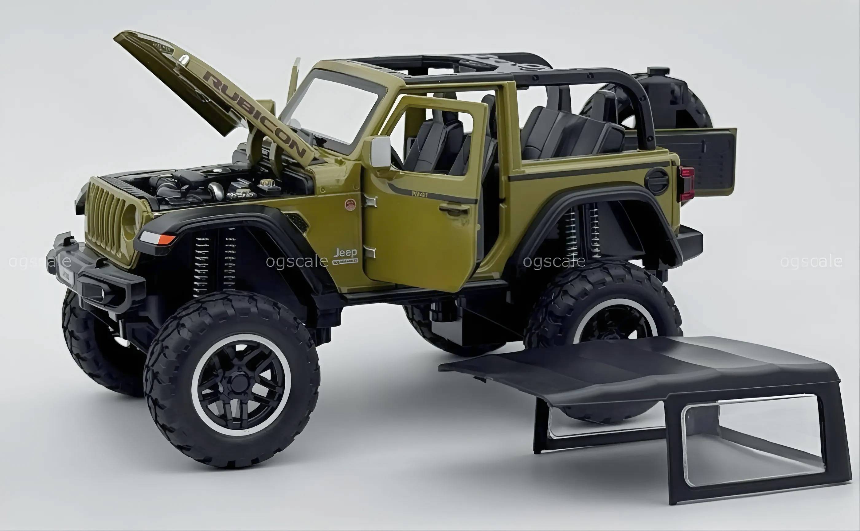 Jeep Wrangler Rubicon 3 Door 1:32 Removable Top diecast scale model car collectible