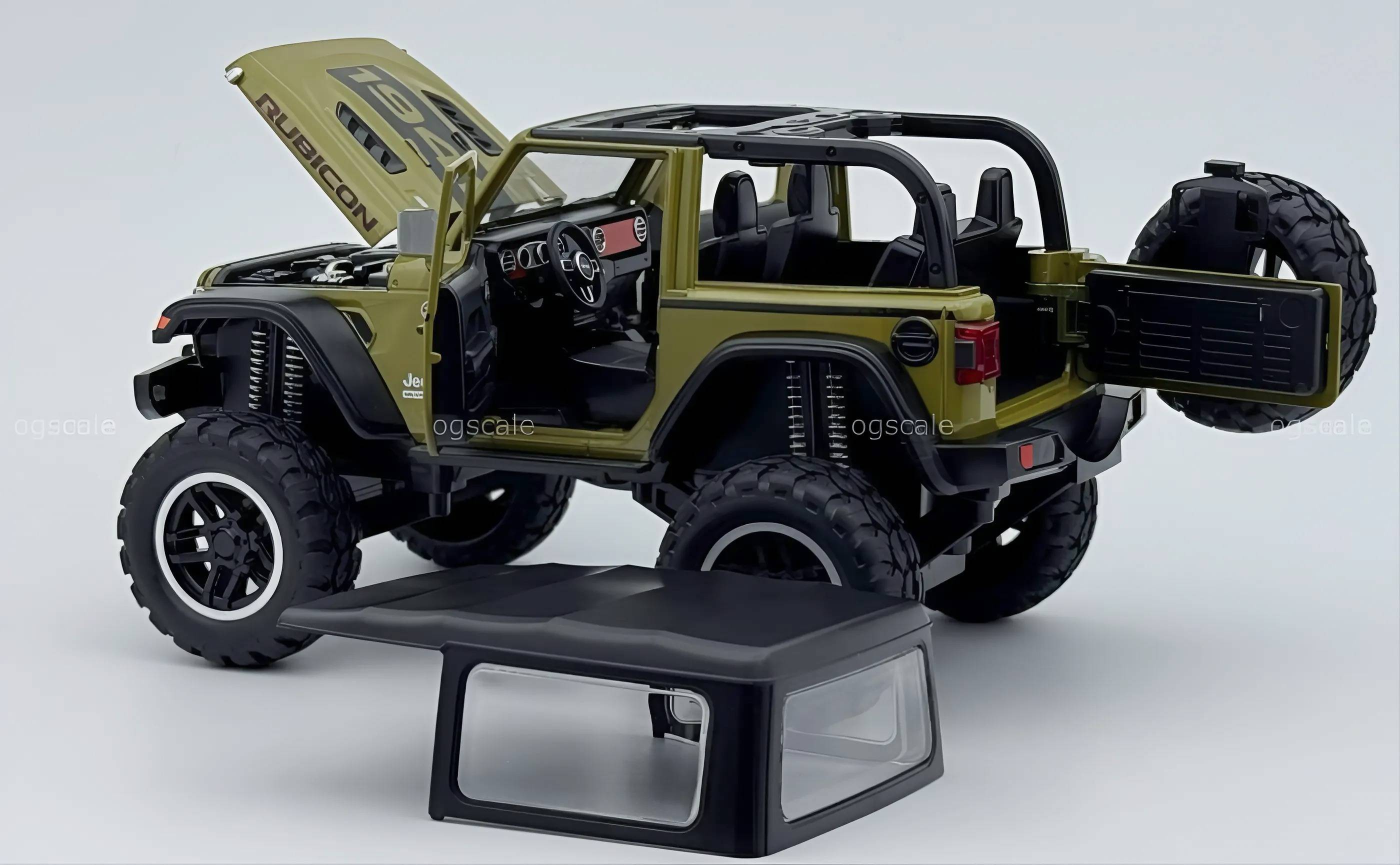 Jeep Wrangler Rubicon 3 Door 1:32 Removable Top diecast scale model car collectible