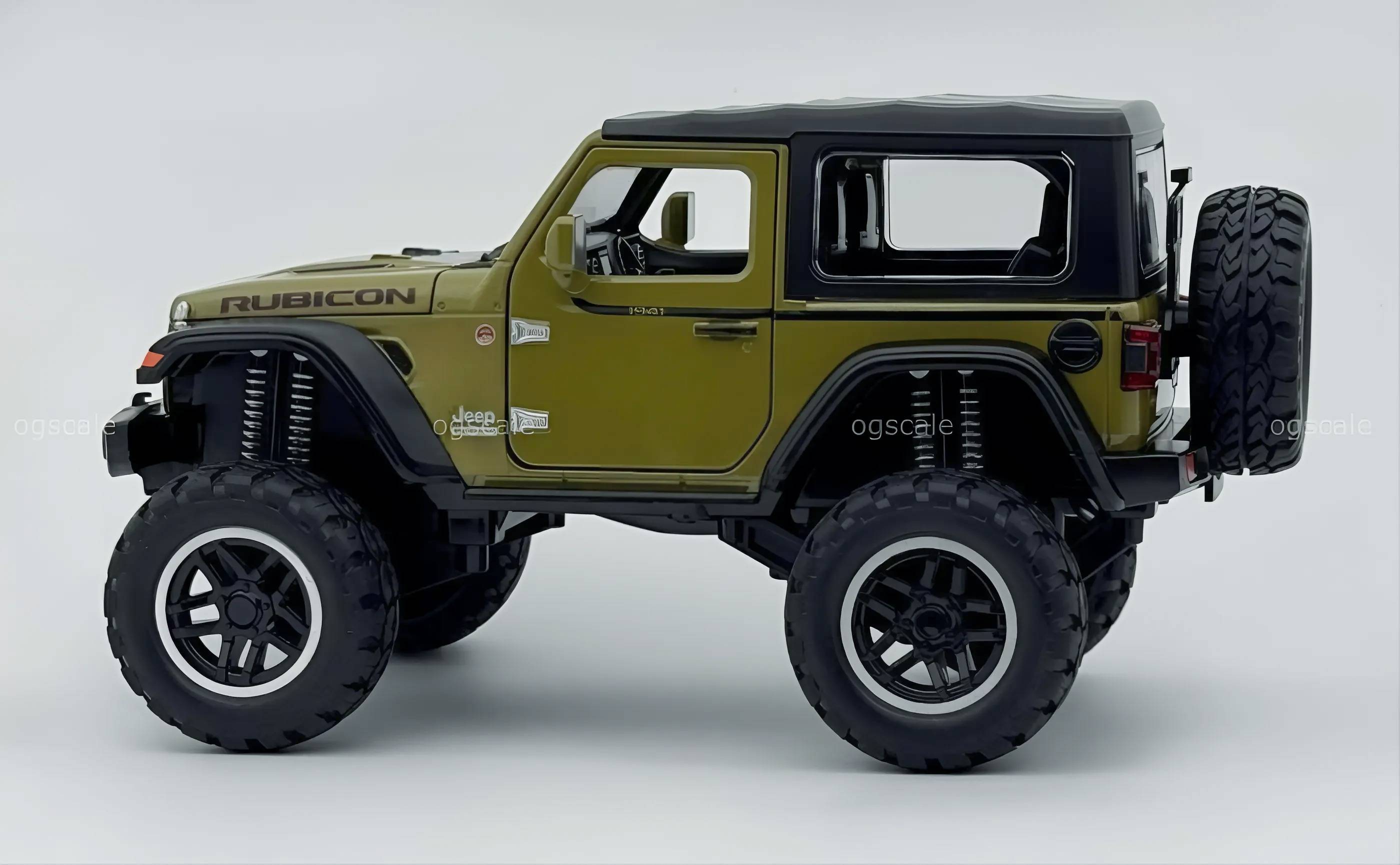 Jeep Wrangler Rubicon 3 Door 1:32 Removable Top diecast scale model car collectible
