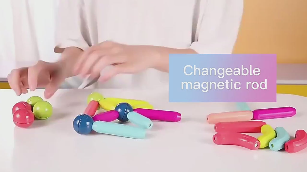 Premium 64 Magnetic Building Stick For Kids Early Learning & Development