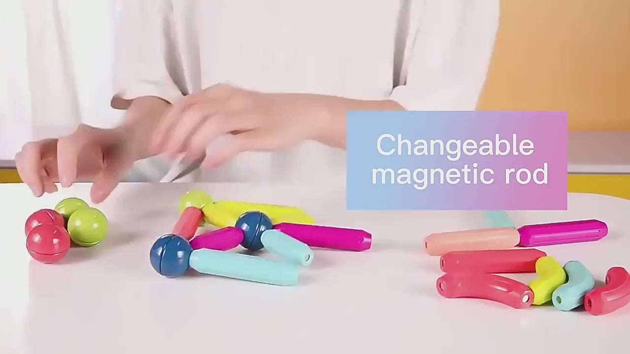 Premium 64 Magnetic Building Stick For Kids Early Learning & Development