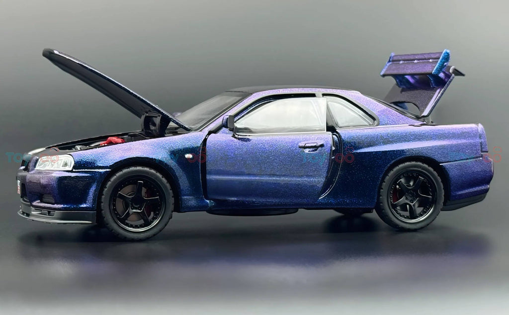 Nissan Skyline R34 GT-R 1:24  diecast scale model car collectible | Assorted Colors