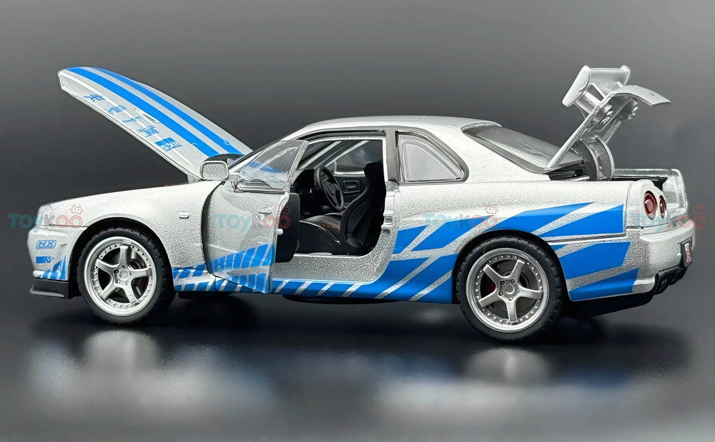 Nissan Skyline R34 GT-R 1:24  diecast scale model car collectible | Assorted Colors