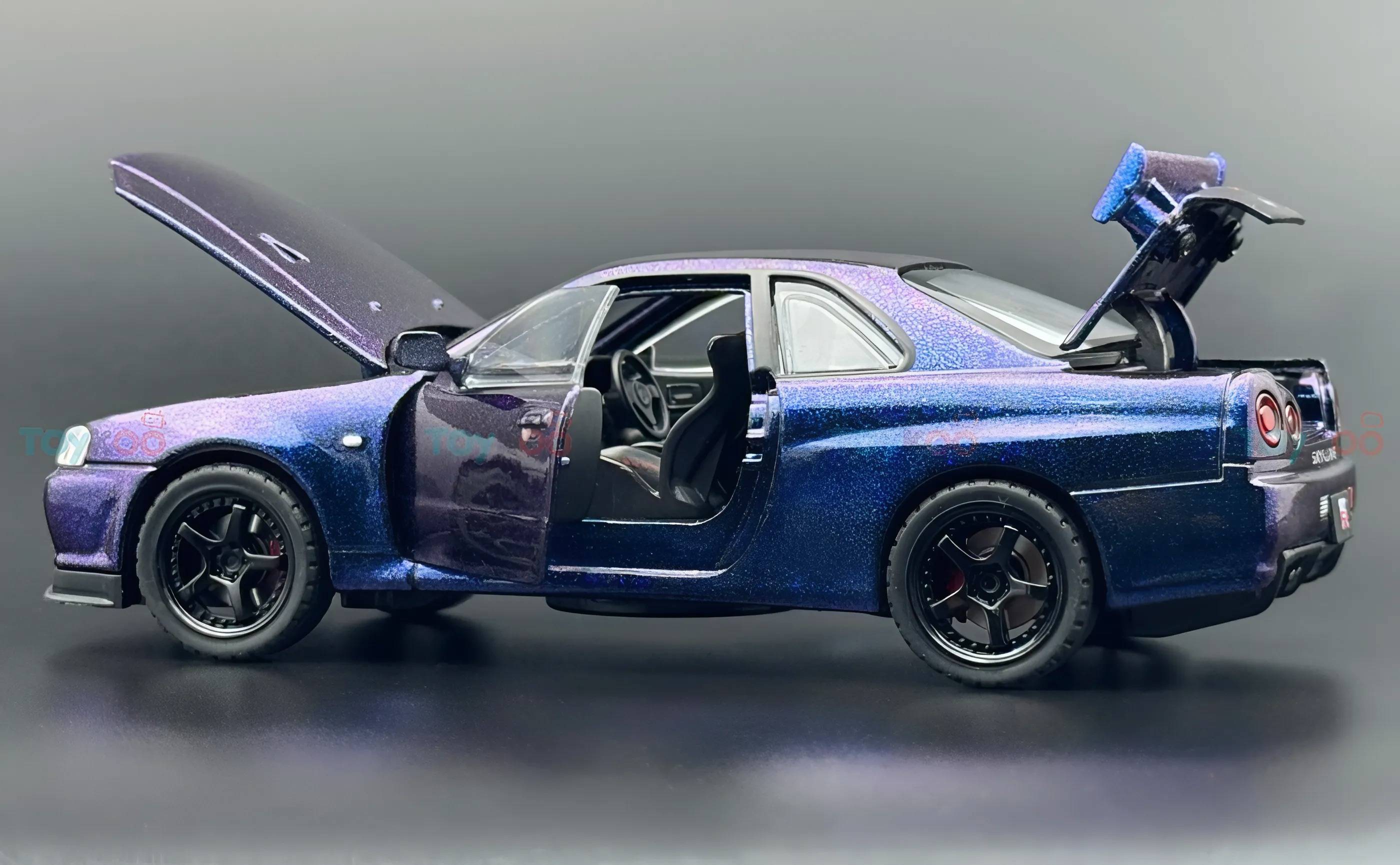 Nissan Skyline R34 GT-R 1:24  diecast scale model car collectible | Assorted Colors